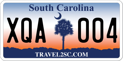 SC license plate XQA004