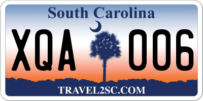 SC license plate XQA006