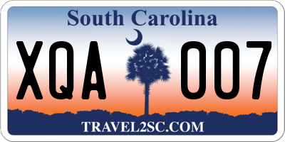 SC license plate XQA007