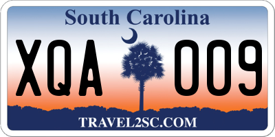 SC license plate XQA009