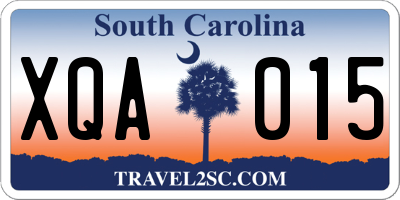 SC license plate XQA015
