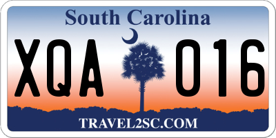 SC license plate XQA016