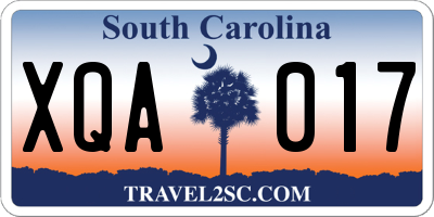 SC license plate XQA017