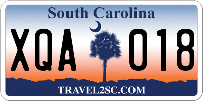 SC license plate XQA018