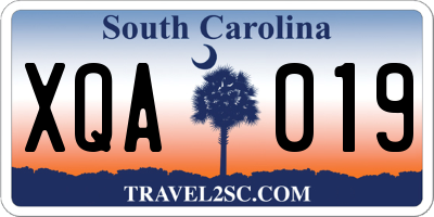 SC license plate XQA019