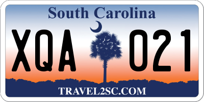 SC license plate XQA021