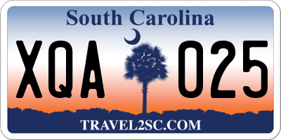 SC license plate XQA025