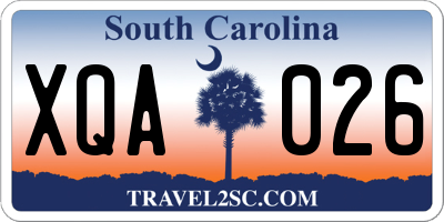 SC license plate XQA026