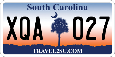 SC license plate XQA027
