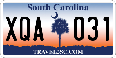 SC license plate XQA031