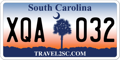 SC license plate XQA032