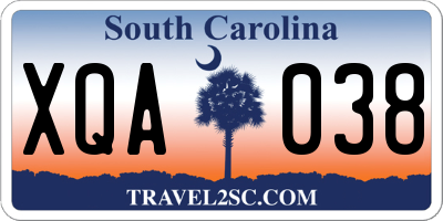 SC license plate XQA038