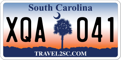 SC license plate XQA041