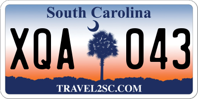 SC license plate XQA043
