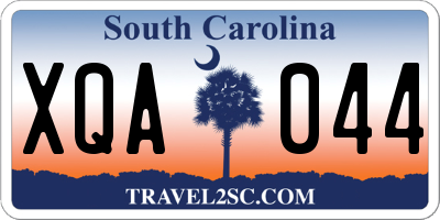 SC license plate XQA044
