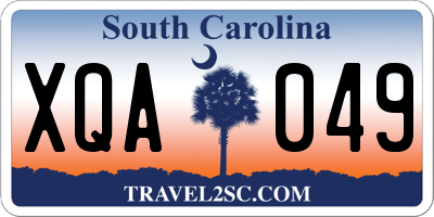 SC license plate XQA049