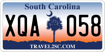 SC license plate XQA058