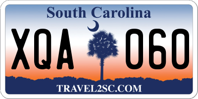 SC license plate XQA060