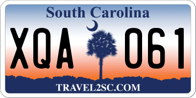 SC license plate XQA061