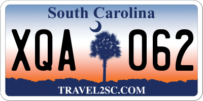 SC license plate XQA062