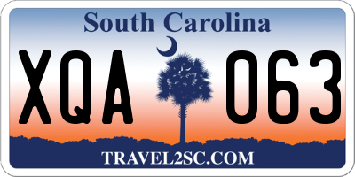 SC license plate XQA063