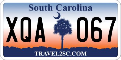 SC license plate XQA067