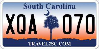 SC license plate XQA070