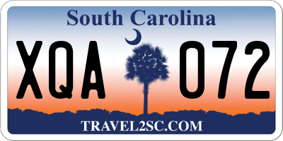 SC license plate XQA072