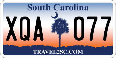 SC license plate XQA077