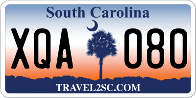 SC license plate XQA080