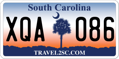 SC license plate XQA086