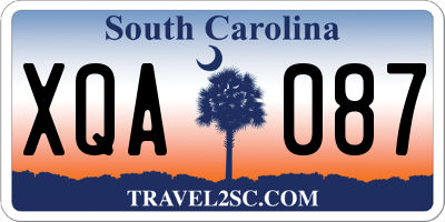SC license plate XQA087