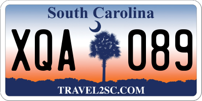 SC license plate XQA089