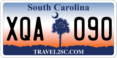 SC license plate XQA090