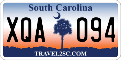 SC license plate XQA094