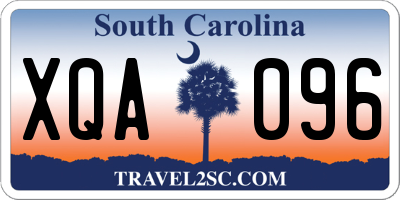 SC license plate XQA096