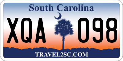 SC license plate XQA098