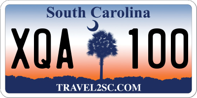 SC license plate XQA100