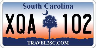 SC license plate XQA102