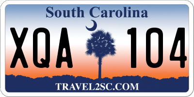 SC license plate XQA104