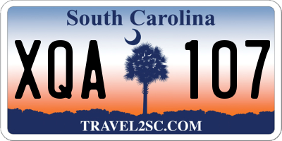 SC license plate XQA107