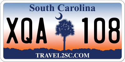 SC license plate XQA108