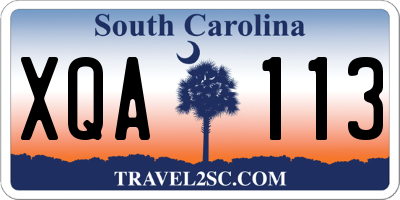 SC license plate XQA113