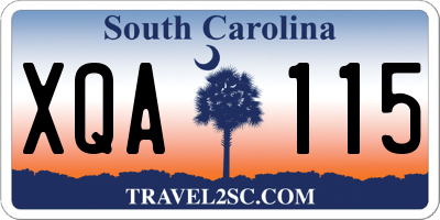 SC license plate XQA115