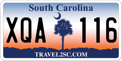 SC license plate XQA116