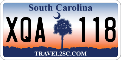 SC license plate XQA118