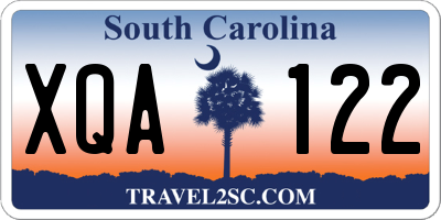 SC license plate XQA122