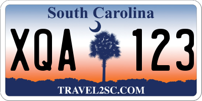 SC license plate XQA123