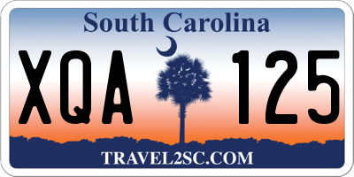 SC license plate XQA125