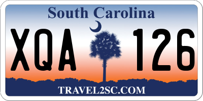 SC license plate XQA126